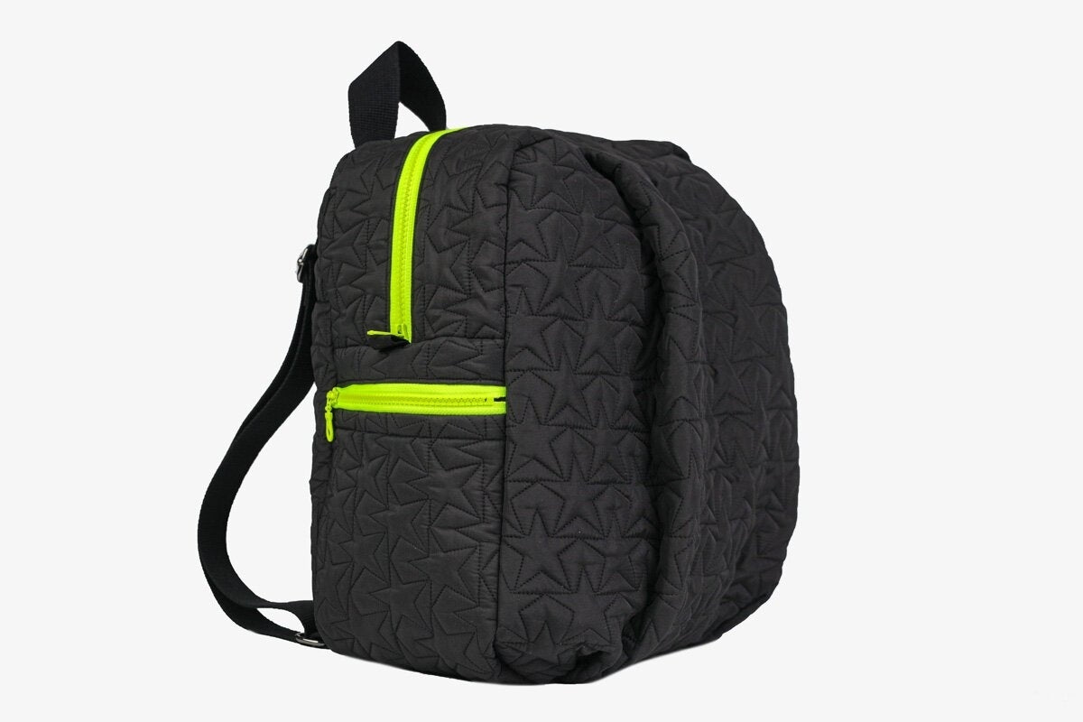 Bleecker & Love - Stars Mini Black Backpack (Κίτρινα Φερμουάρ)