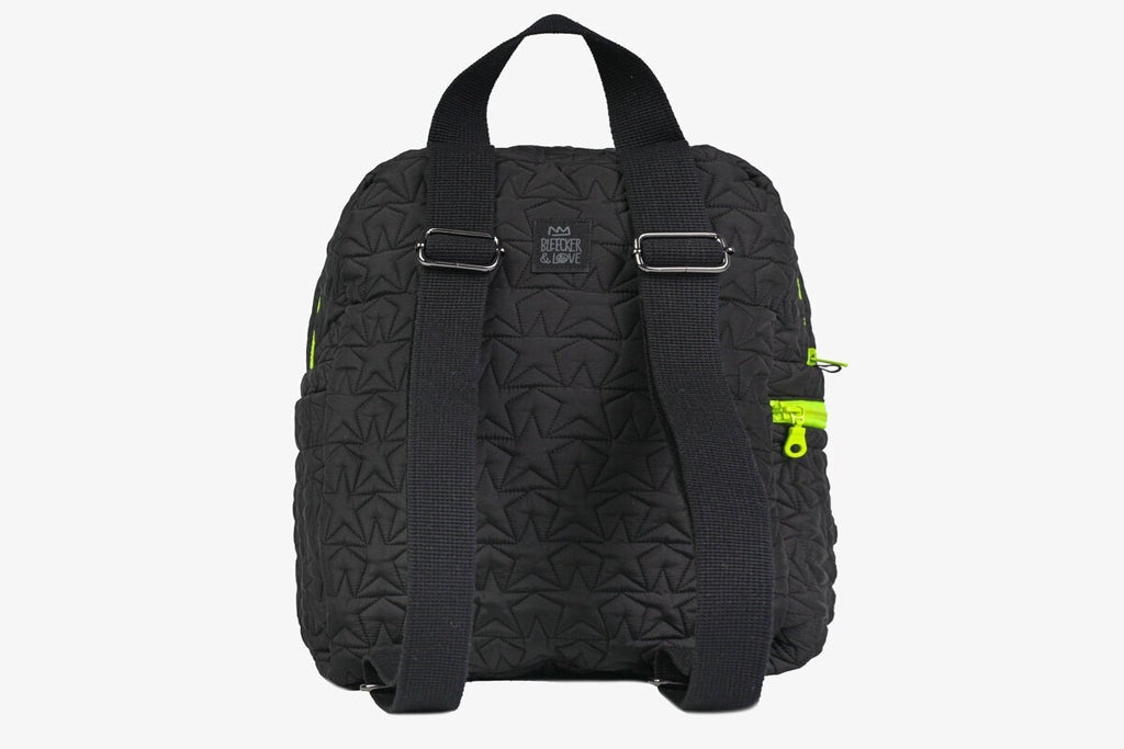 Bleecker & Love - Stars Mini Black Backpack (Κίτρινα Φερμουάρ)
