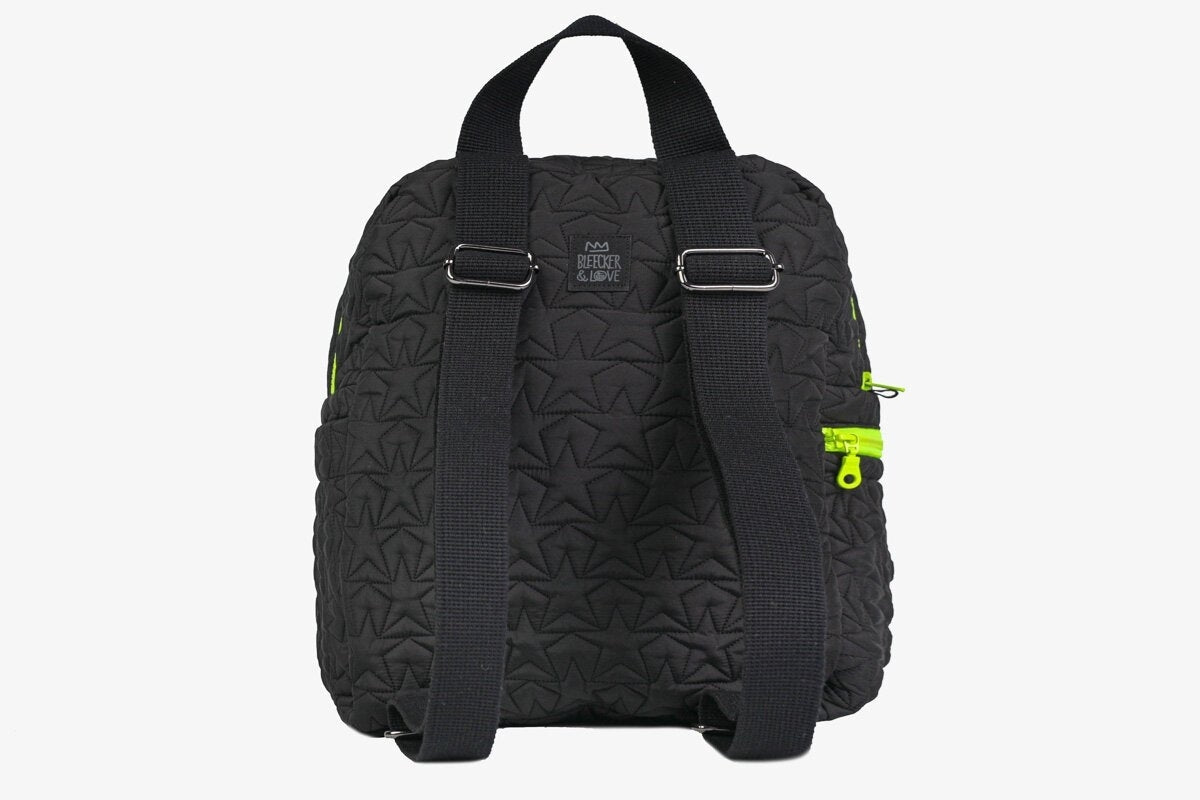 Bleecker & Love - Stars Mini Black Backpack (Κίτρινα Φερμουάρ)