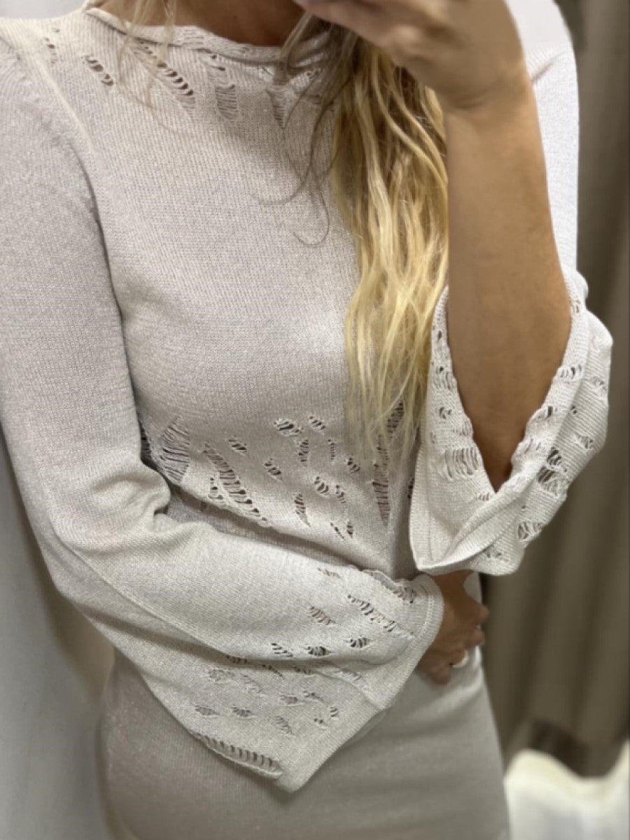 Ioanna Kourbela (2 Χρώματα) Πλεκτό Μίντι Φόρεμα – Shimmering Glow