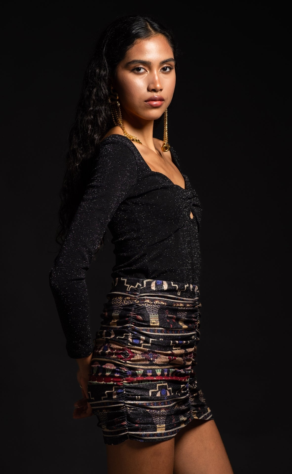 Peace And Chaos Stellar Crop Τοπ - Lurex