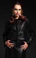 Peace And Chaos Liquid Jacket - Patent Croco Effect, Οικολογικό Γούνινο Κολάρο