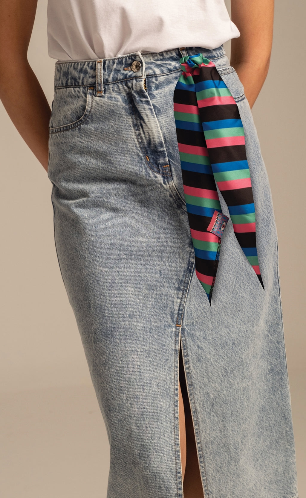 Peace And Chaos Karmic Denim Φούστα - Βαμβακερή