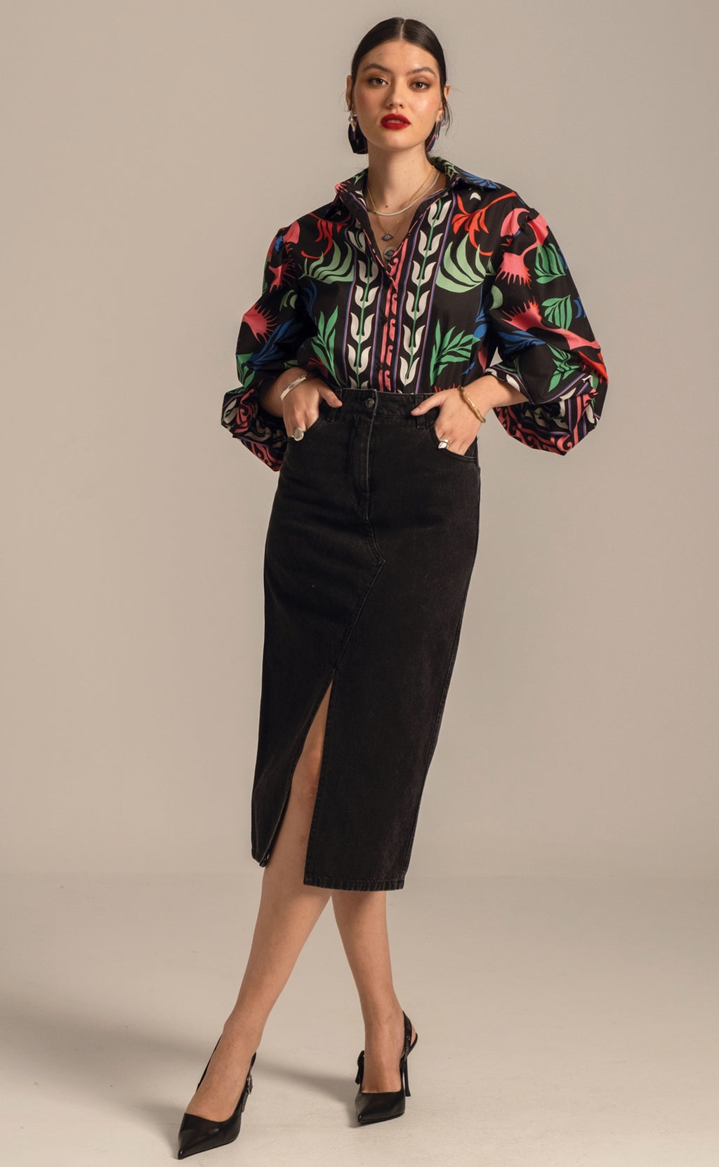 Peace And Chaos Karmic Denim Φούστα - Βαμβακερή