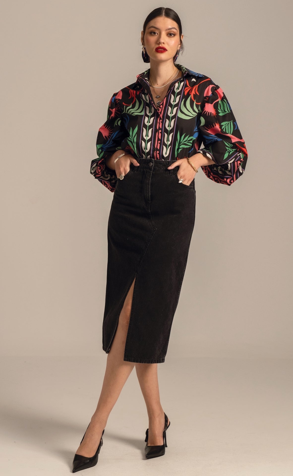 Peace And Chaos Karmic Denim Φούστα - Βαμβακερή