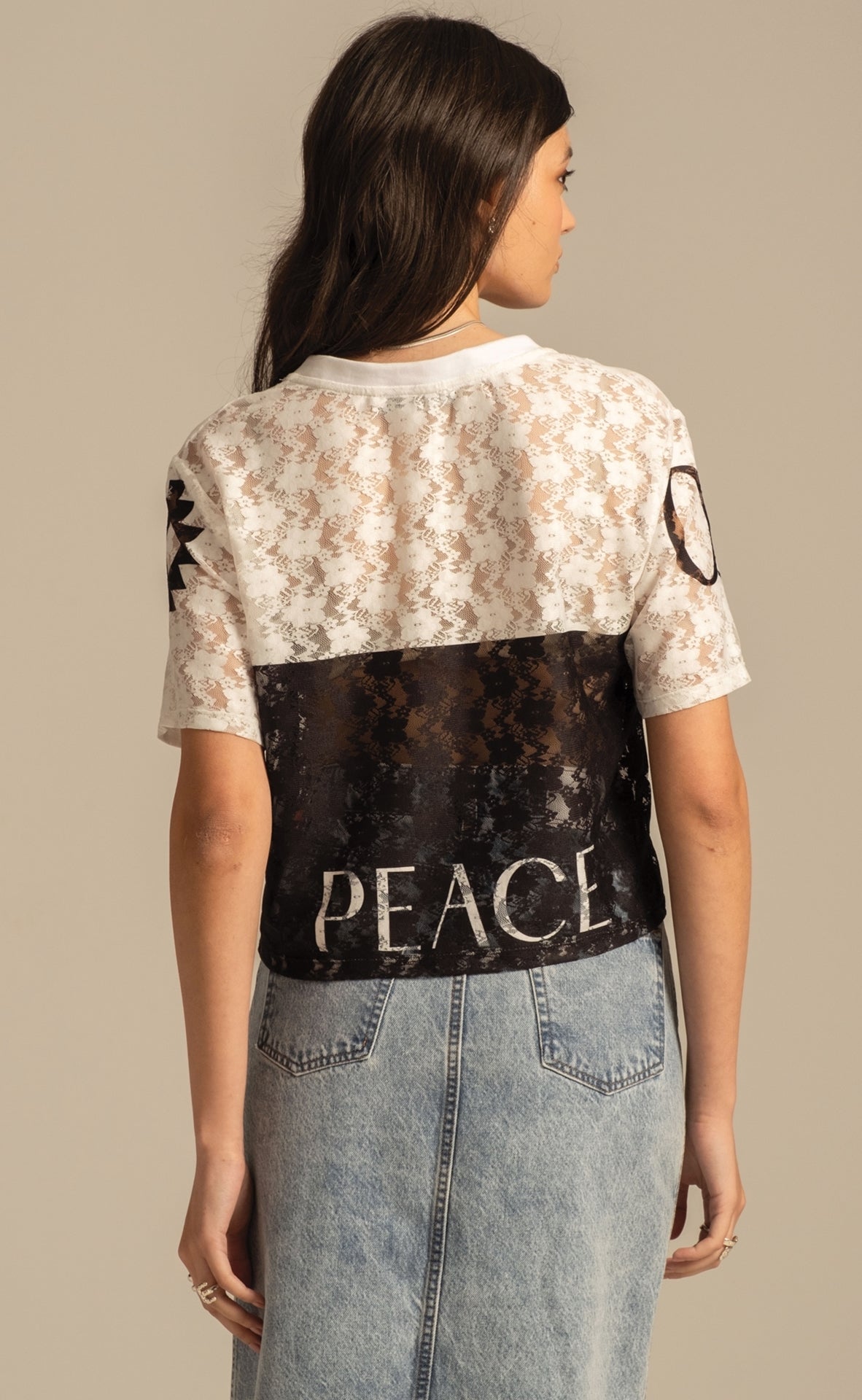 Peace And Chaos Cosmos Lace Crop Τοπ