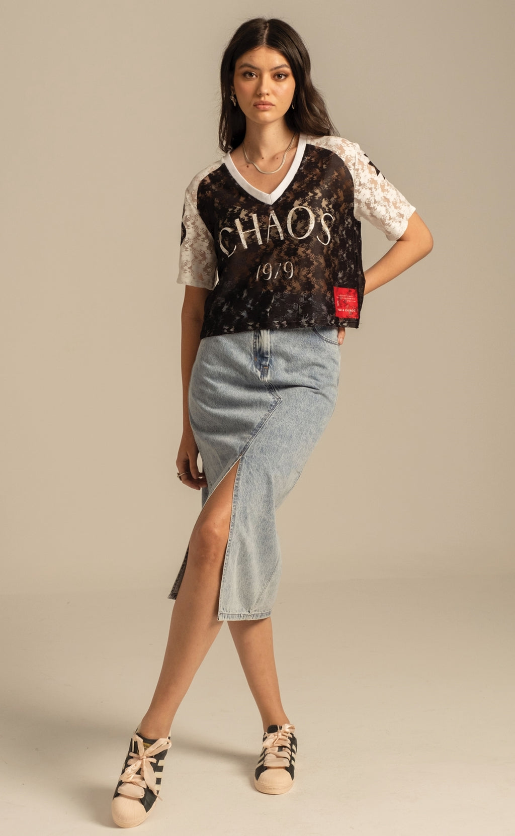 Peace And Chaos Cosmos Lace Crop Τοπ