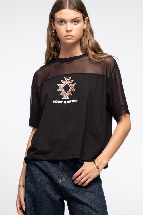 Peace And Chaos Insingia T-Shirt - Cotton & Mesh