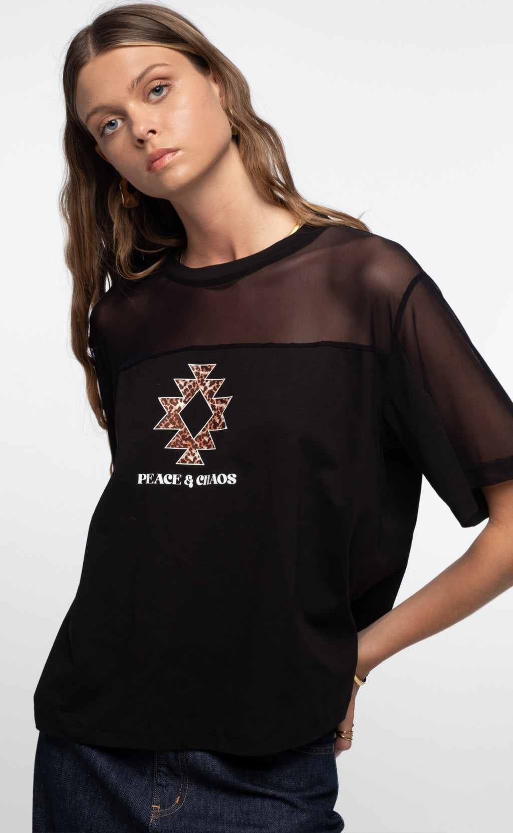 Peace And Chaos Insingia T-Shirt - Cotton & Mesh