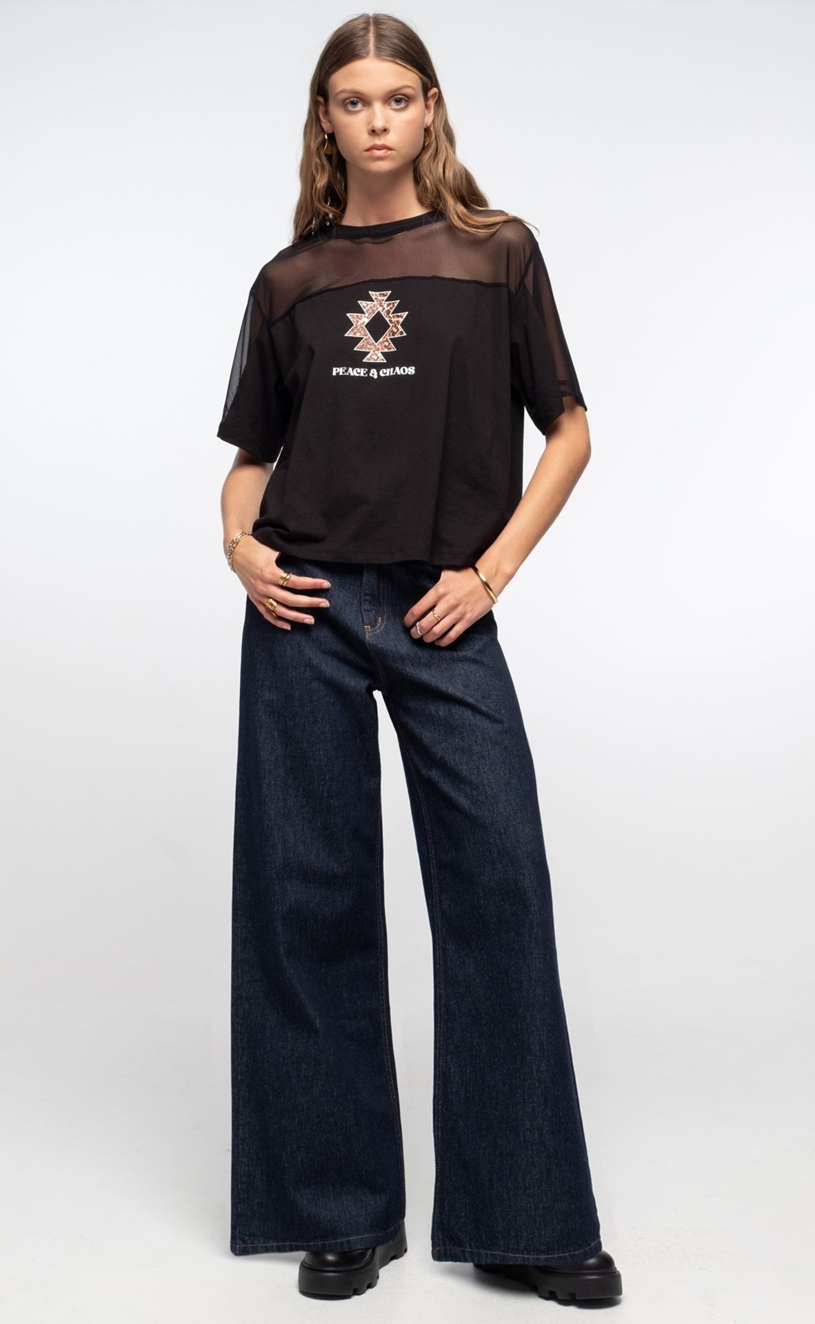 Peace And Chaos Insingia T-Shirt - Cotton & Mesh