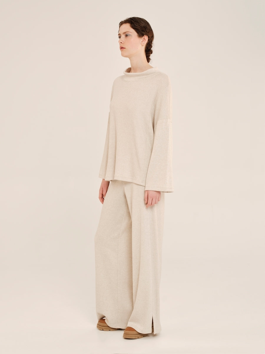 Ioanna Kourbela Παντελόνι με Ριμπ στις Πλαϊνές Ραφές – Softwear