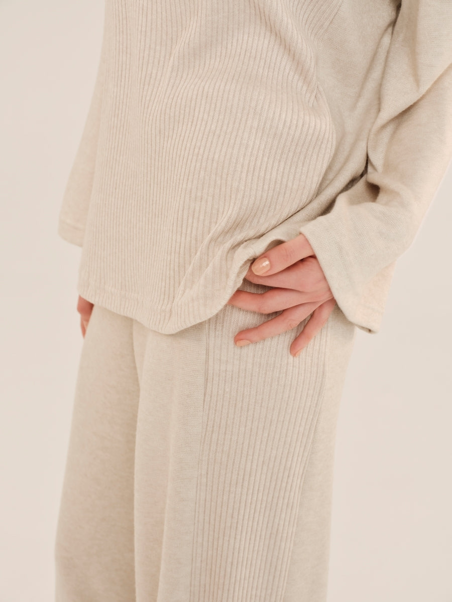 Ioanna Kourbela Παντελόνι με Ριμπ στις Πλαϊνές Ραφές – Softwear