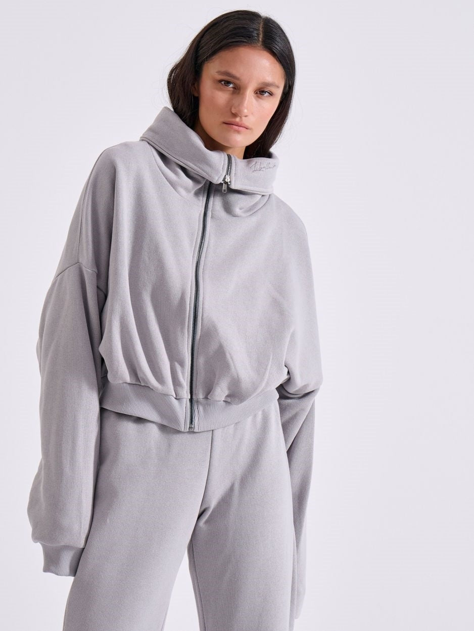 LIBELLOULA - Γκρι Φούτερ Ζακέτα με Μεταλλικό Φερμουάρ MILLER