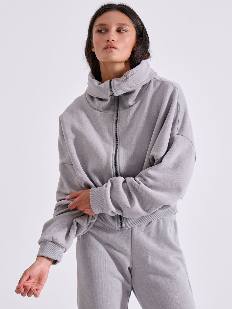 LIBELLOULA - Γκρι Φούτερ Ζακέτα με Μεταλλικό Φερμουάρ MILLER