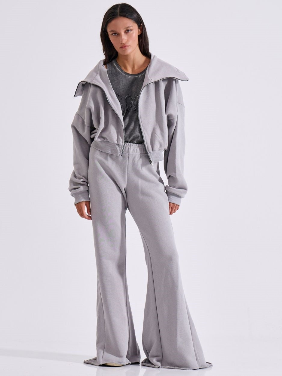 LIBELLOULA - Γκρι Φούτερ Ζακέτα με Μεταλλικό Φερμουάρ MILLER