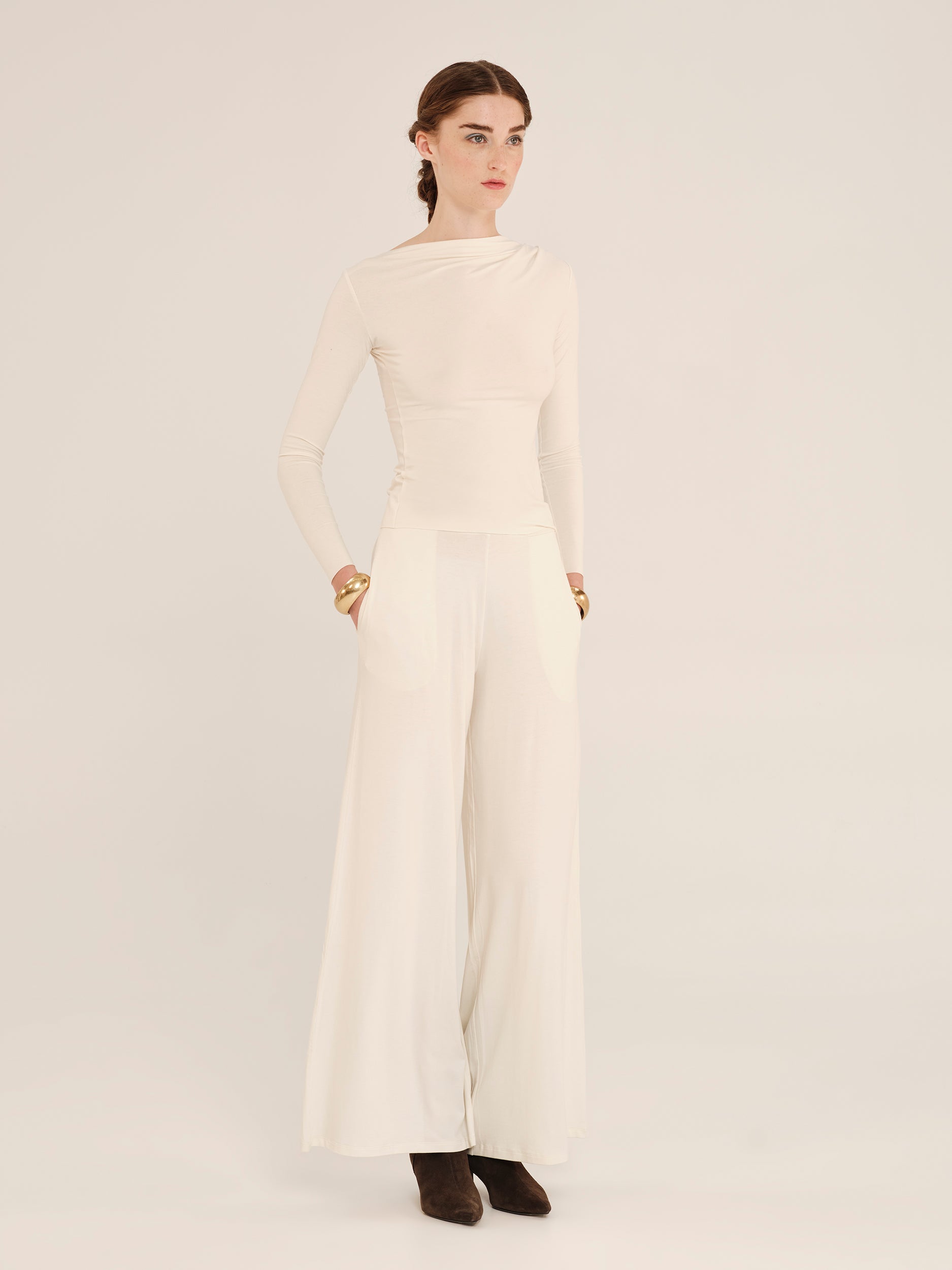 Ioanna Kourbela Μακρυμάνικο Τοπ Με Ντραπέ Ώμο – Inner Material