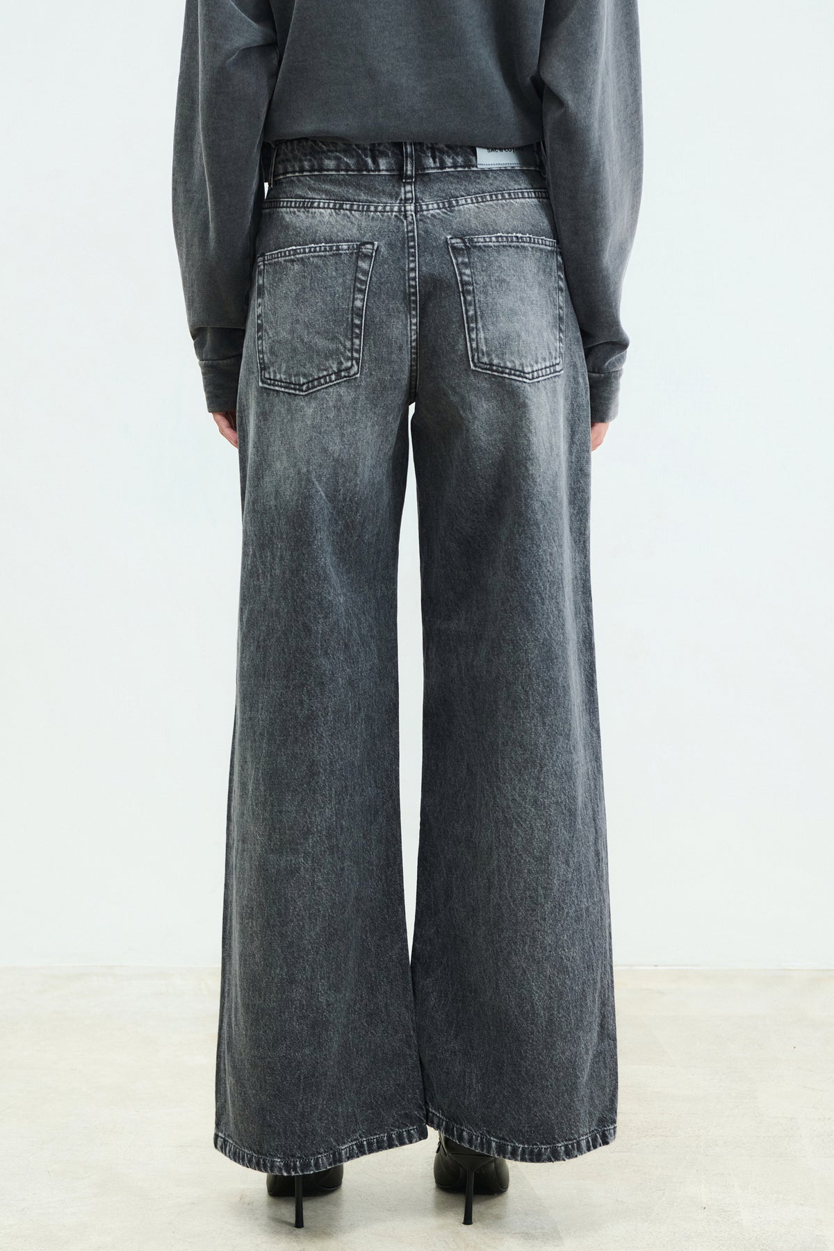 Sac & Co Belen Wide Leg Stone Black