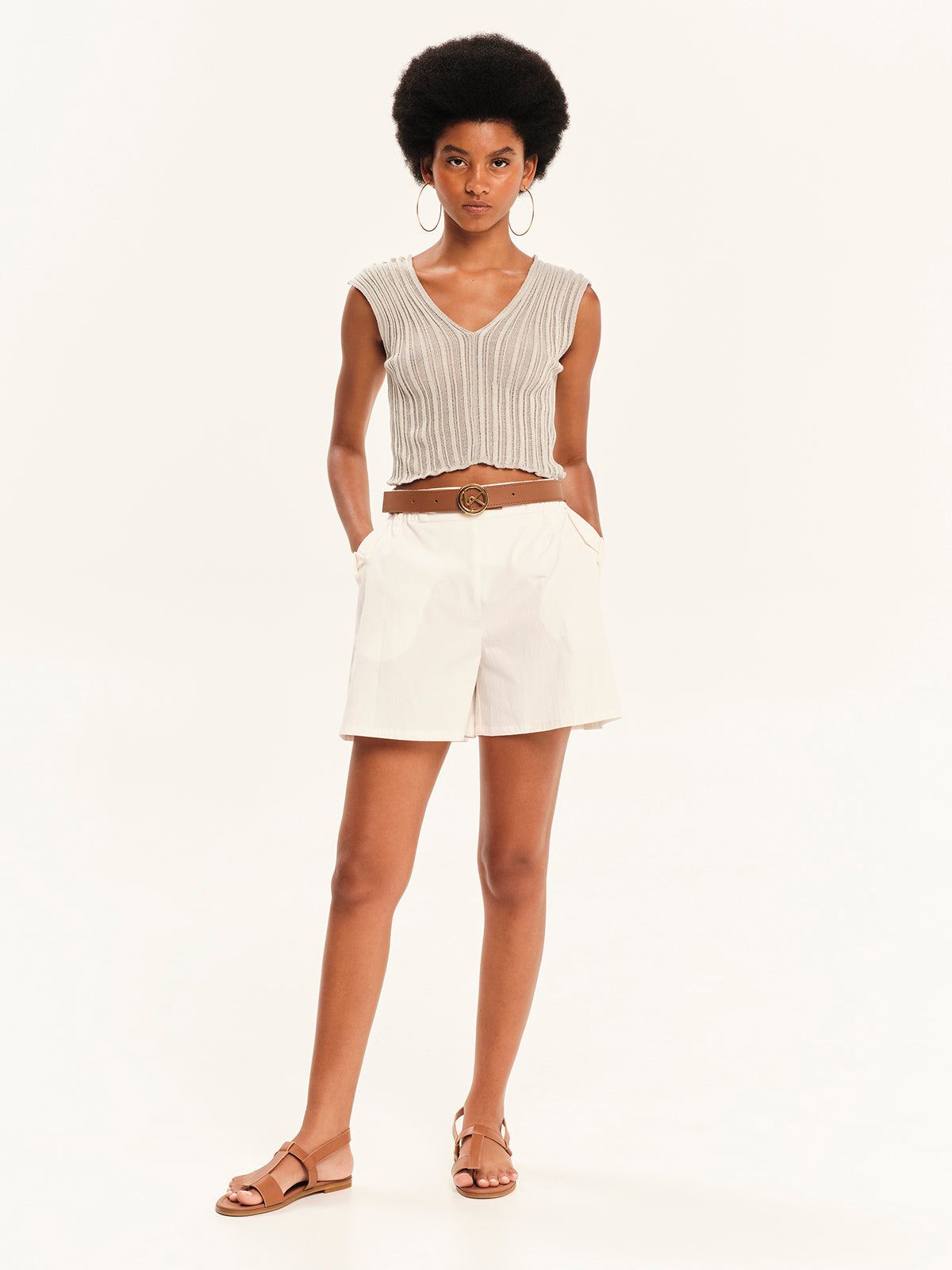 Ioanna Kourbela Πλεκτό Αμάνικο Crop Top - Archetypes