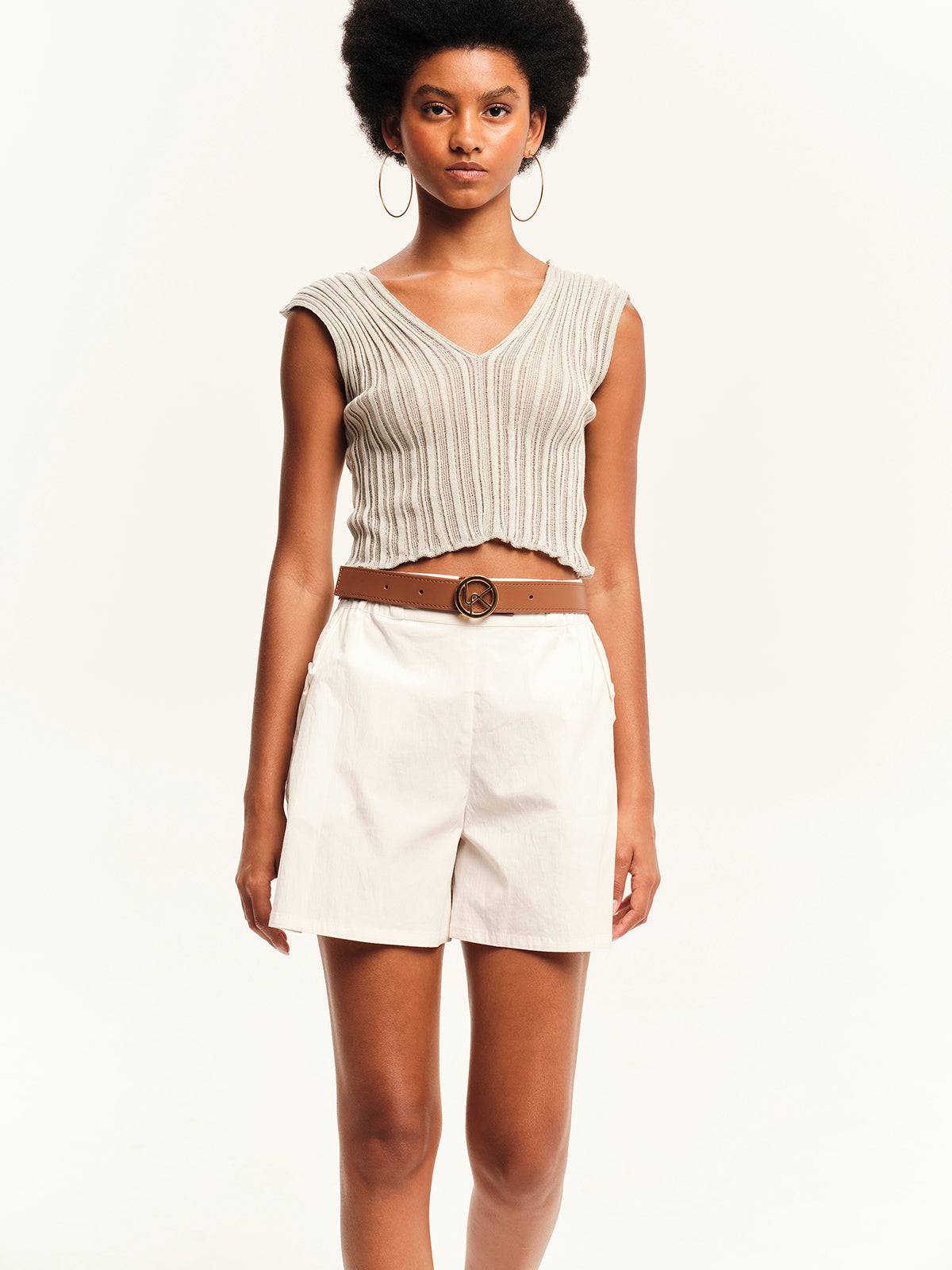 Ioanna Kourbela Πλεκτό Αμάνικο Crop Top - Archetypes