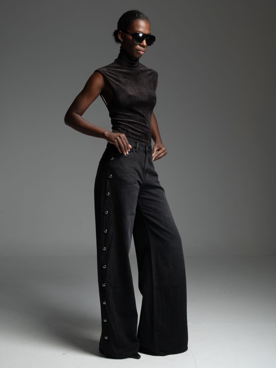 LIBELLOULA Μαύρο Τζιν με πλαϊνά τρουκ LEDGER