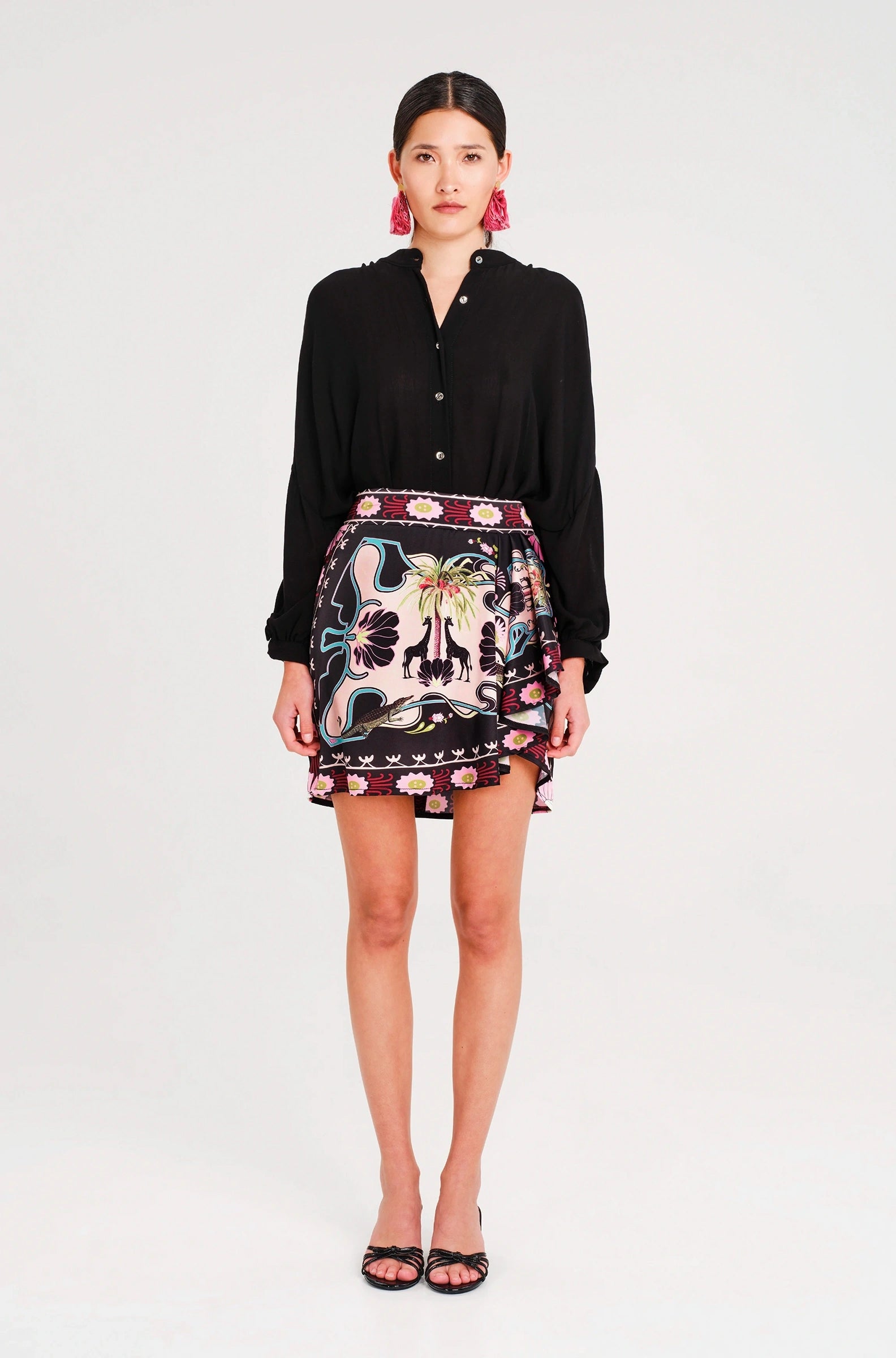 Peace And Chaos Sanctuary Wrap Μίνι Φούστα- Silky