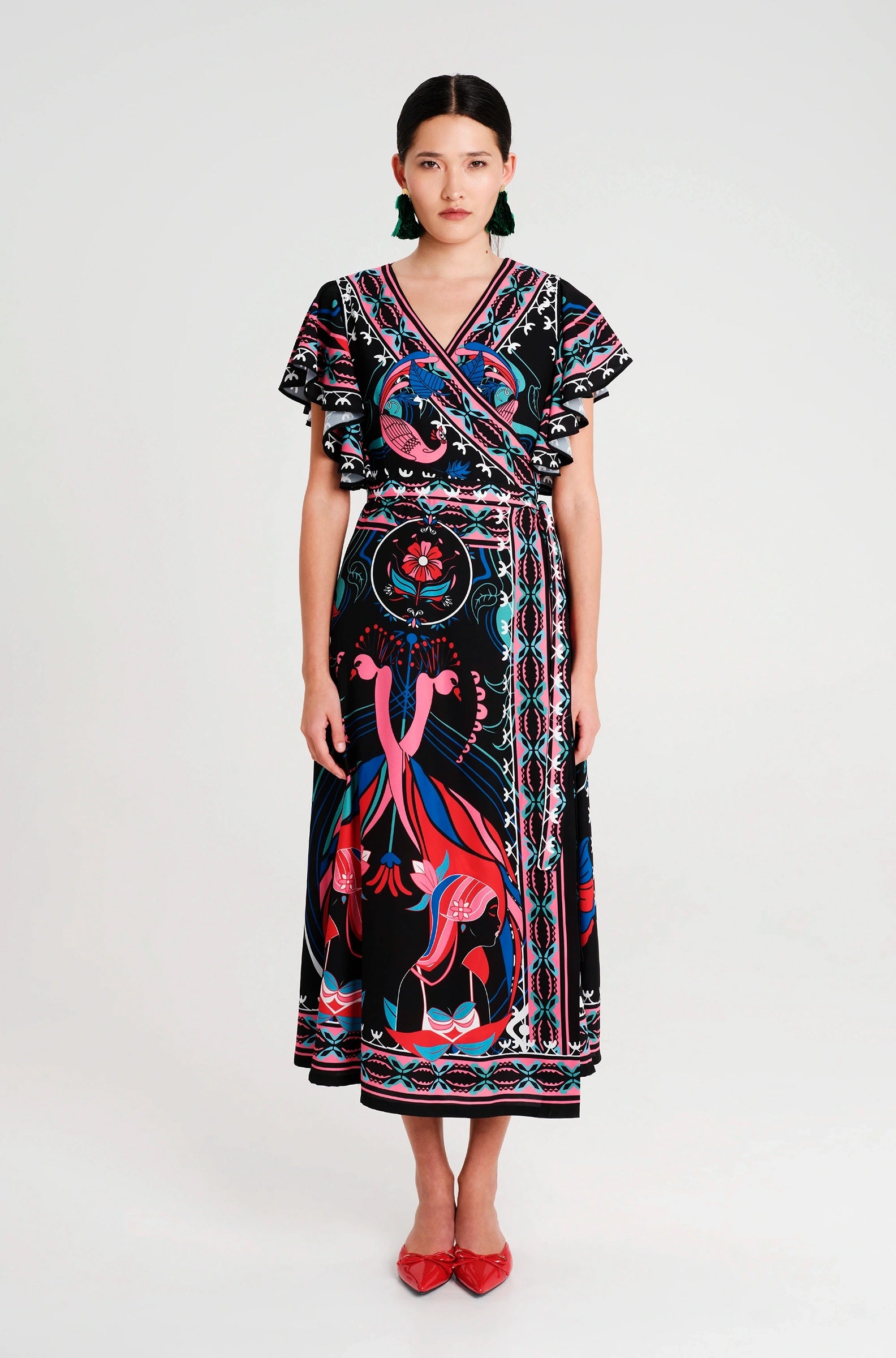 Peace And Chaos Cosmology  Wrap Μακρύ Φόρεμα