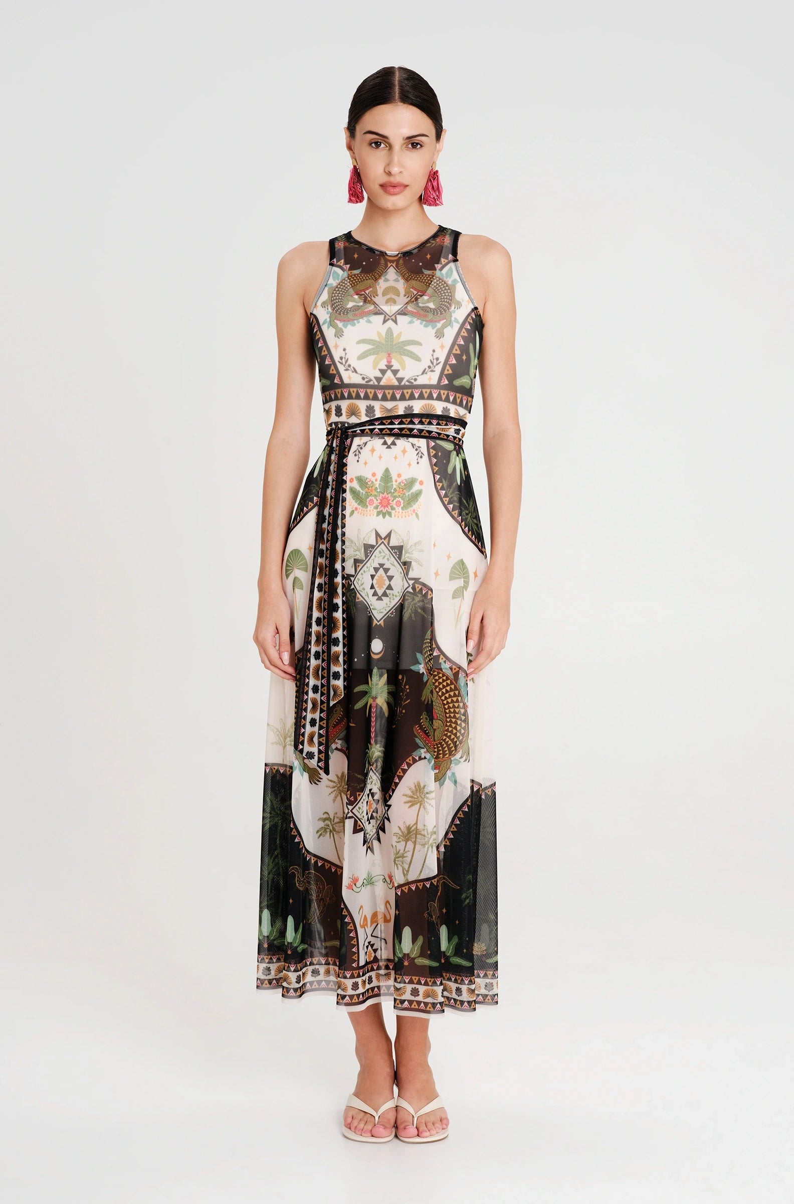 Peace And Chaos Reptile Μακρύ Φόρεμα - Mesh