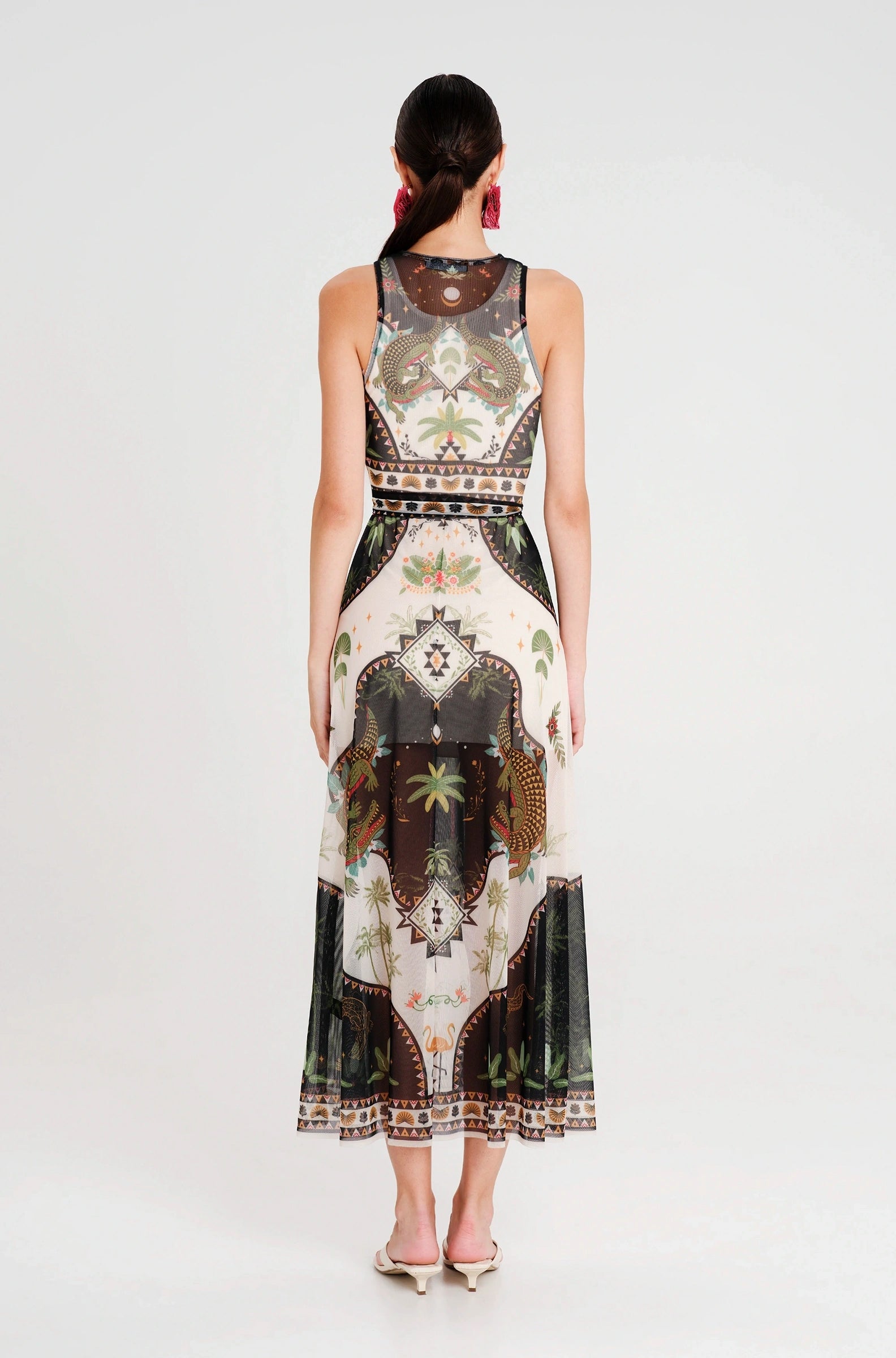 Peace And Chaos Reptile Μακρύ Φόρεμα - Mesh