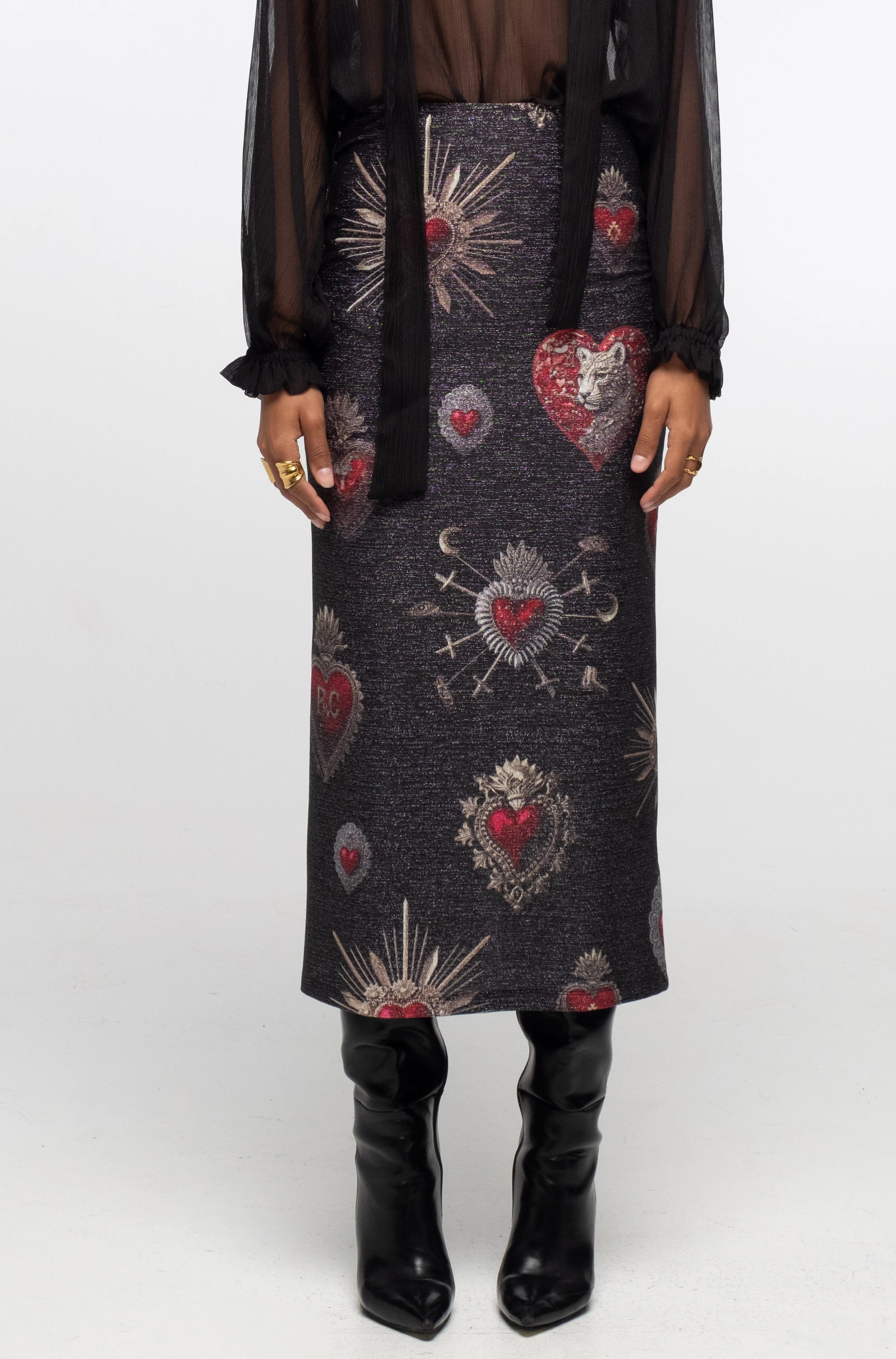 Peace and Chaos Elisium Midi Φούστα - Lurex