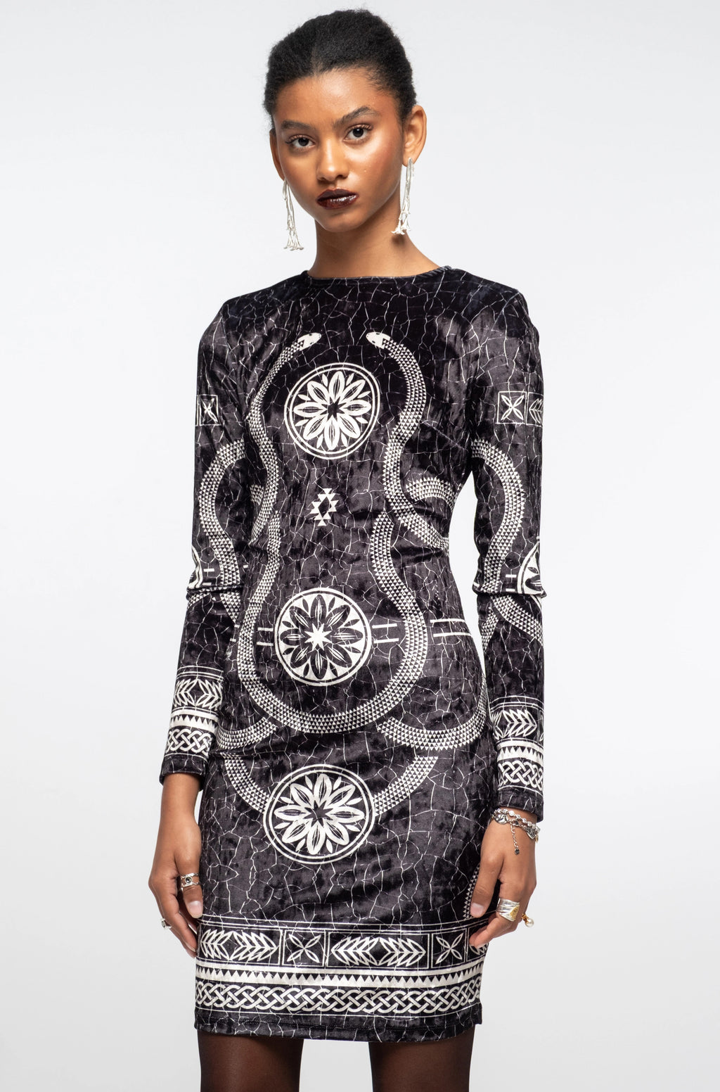 Peace And Chaos Philosophy Bodycon Φόρεμα - Velvet