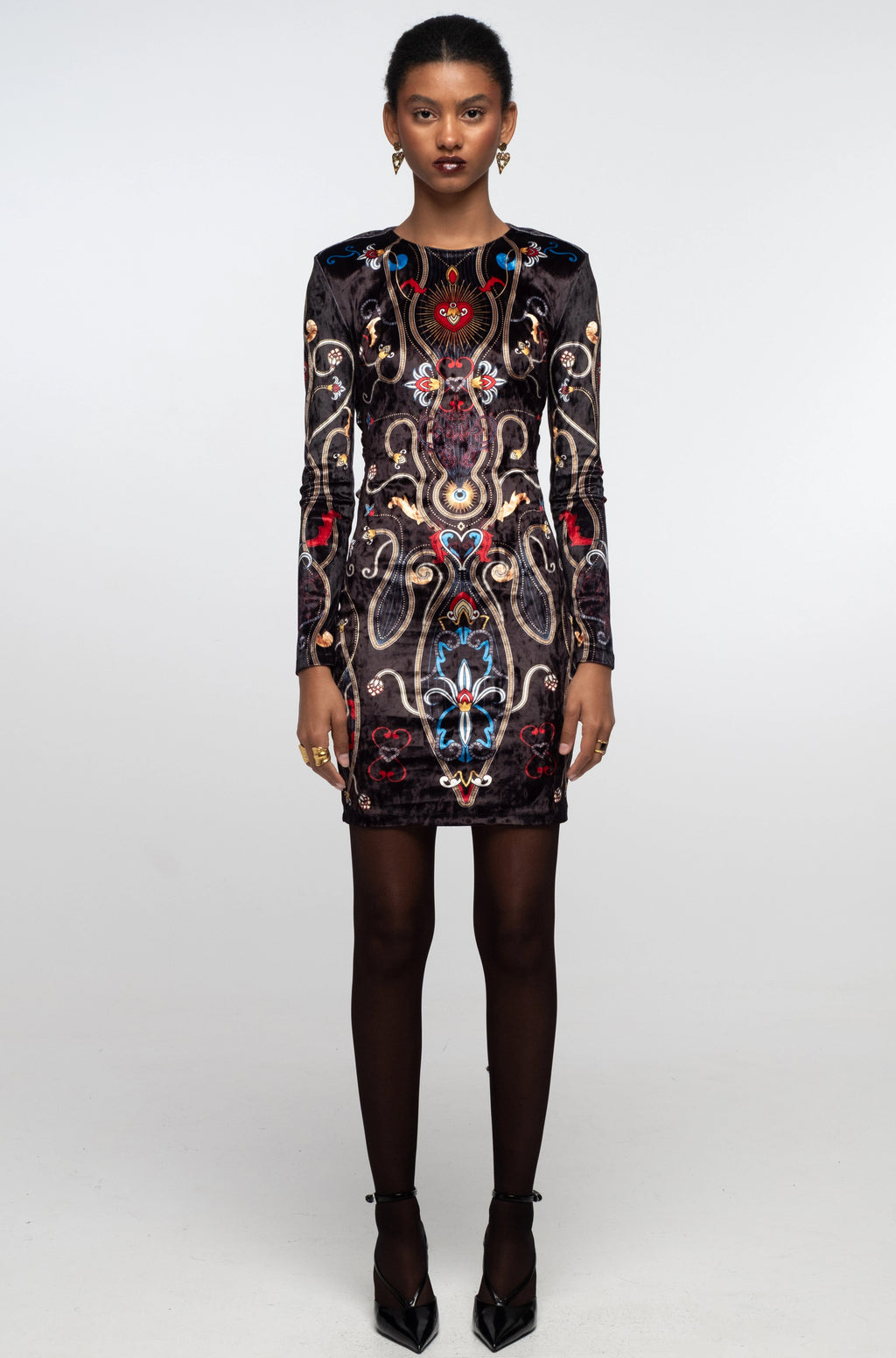 Peace And Chaos Dusk Bodycon Φόρεμα - Βελούδινο