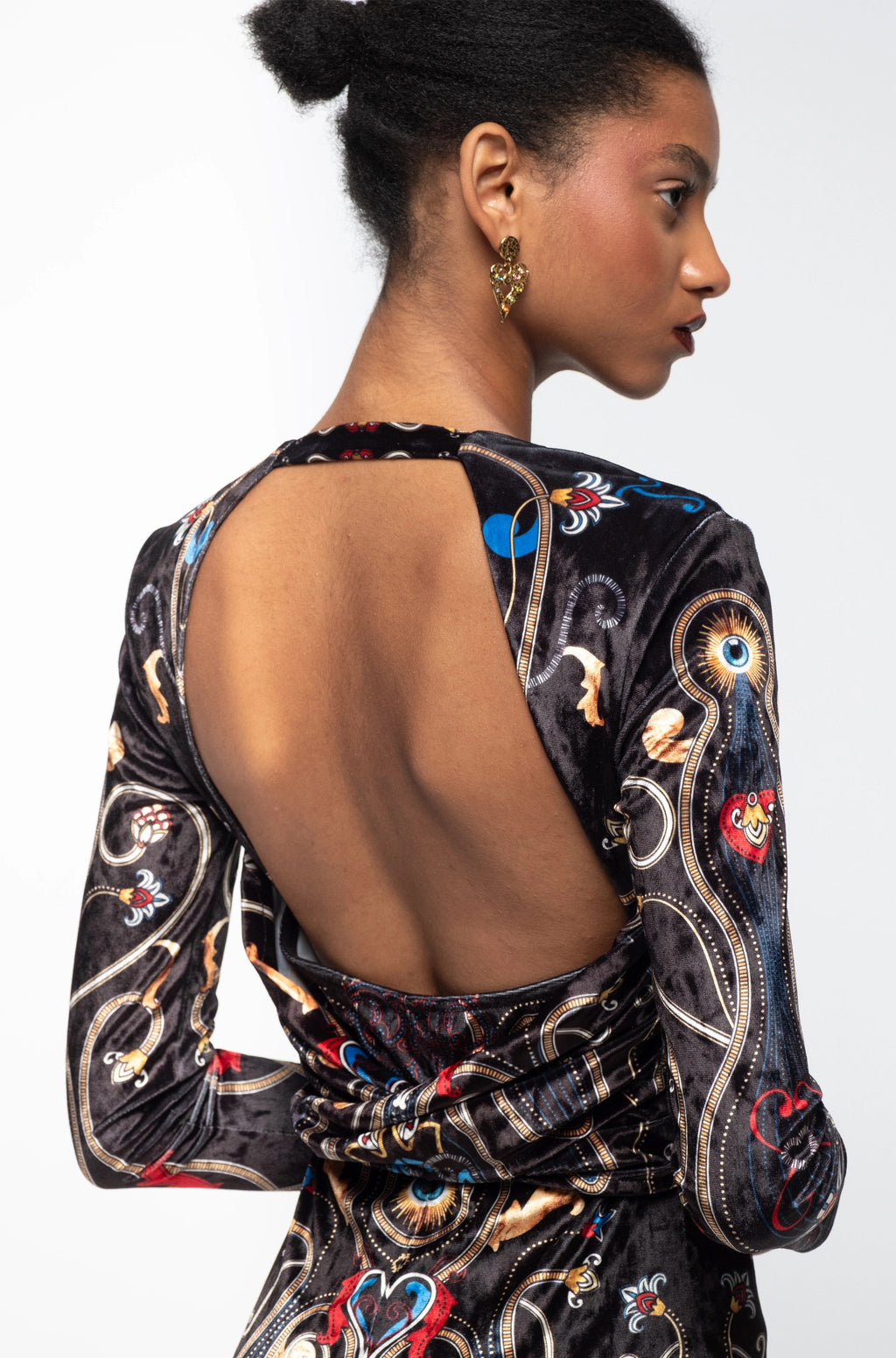 Peace And Chaos Dusk Bodycon Φόρεμα - Βελούδινο