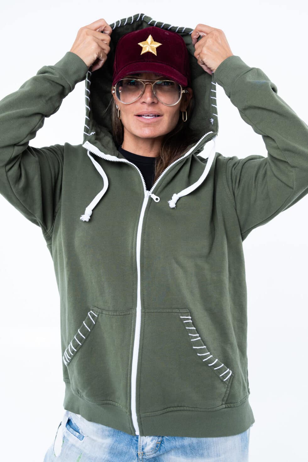 Ayios Hoodie Knitted Dark Green