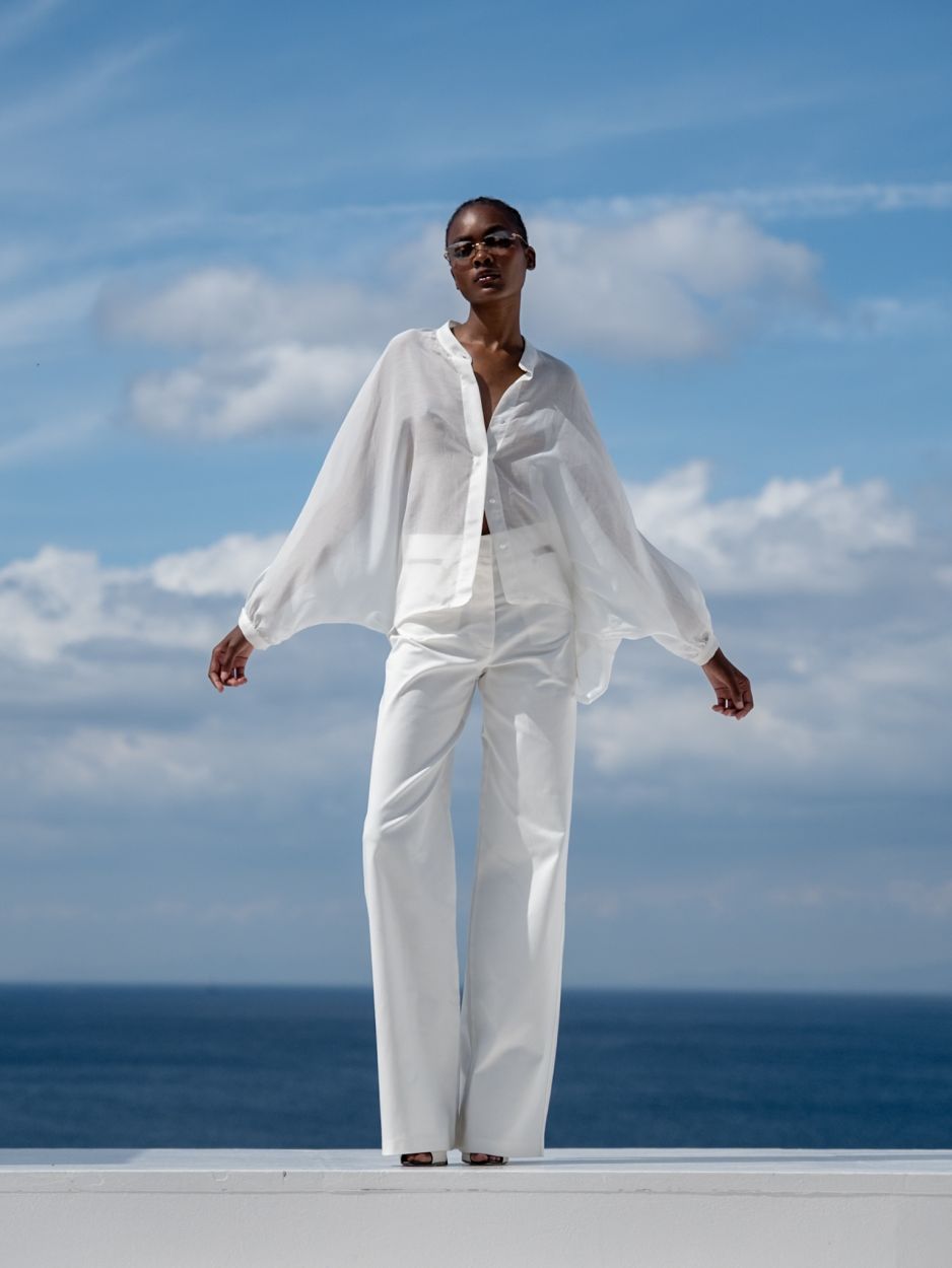 LIBELLOULA - Off-white Παντελόνι Σε Άνετη Γραμμή Με Ανοίγματα Στην Τσέπη HAZEL