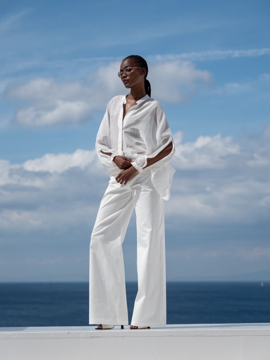 LIBELLOULA - Off-white Παντελόνι Σε Άνετη Γραμμή Με Ανοίγματα Στην Τσέπη HAZEL