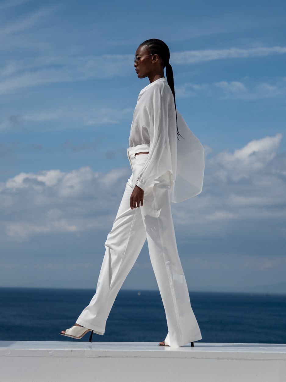 LIBELLOULA - Off-white Παντελόνι Σε Άνετη Γραμμή Με Ανοίγματα Στην Τσέπη HAZEL