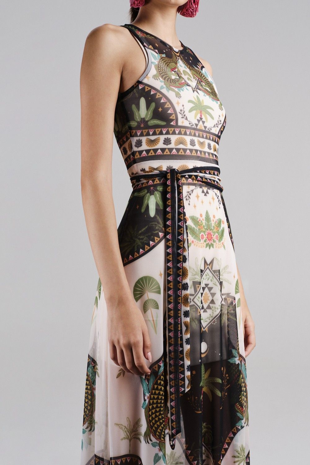 Peace And Chaos Reptile Μακρύ Φόρεμα - Mesh