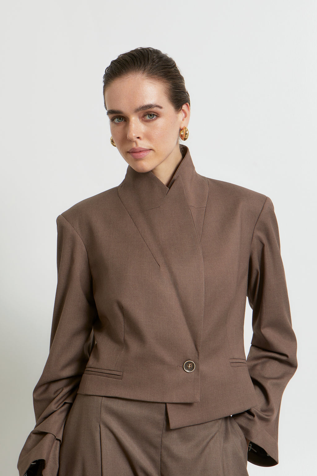 Ioanna Kourbela "Unwritten Letters" Cropped Blazer