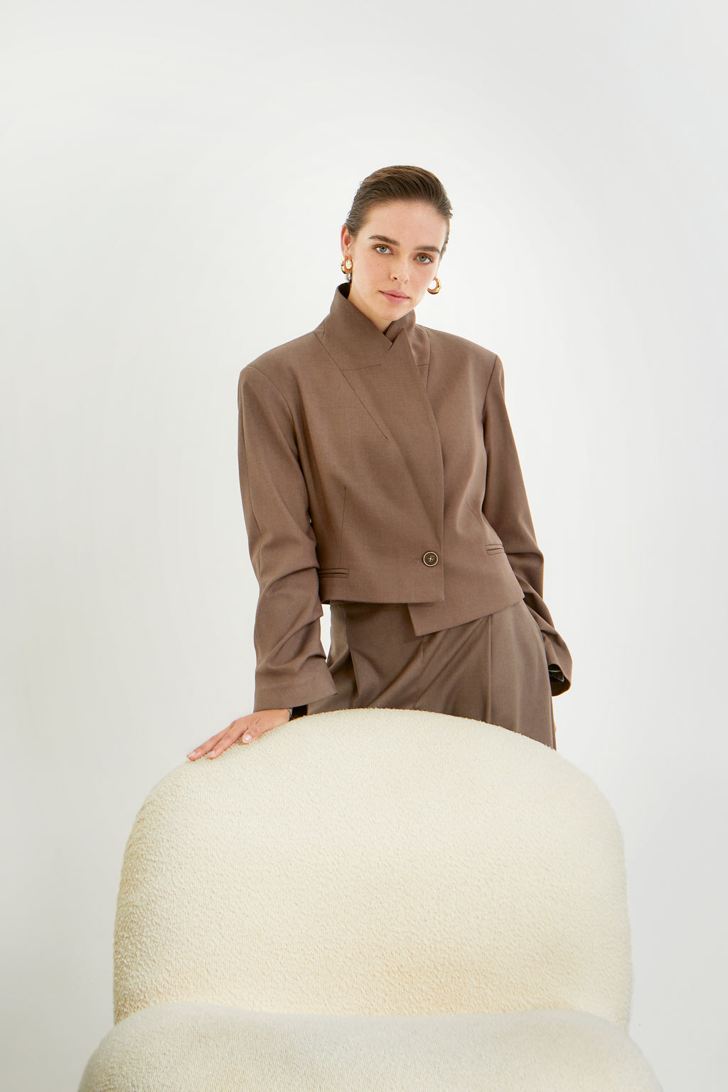 Ioanna Kourbela "Unwritten Letters" Cropped Blazer
