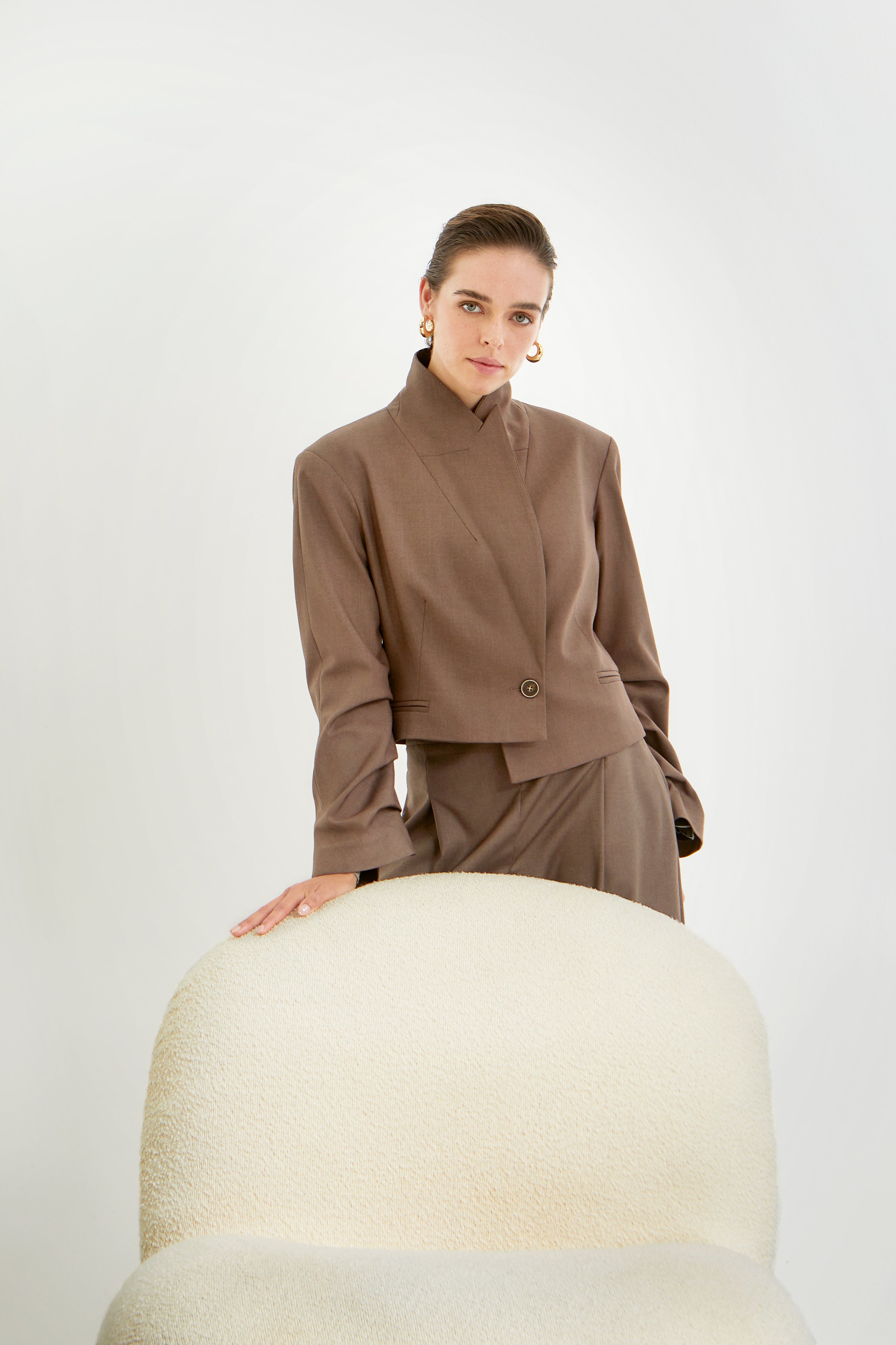 Ioanna Kourbela "Unwritten Letters" Cropped Blazer