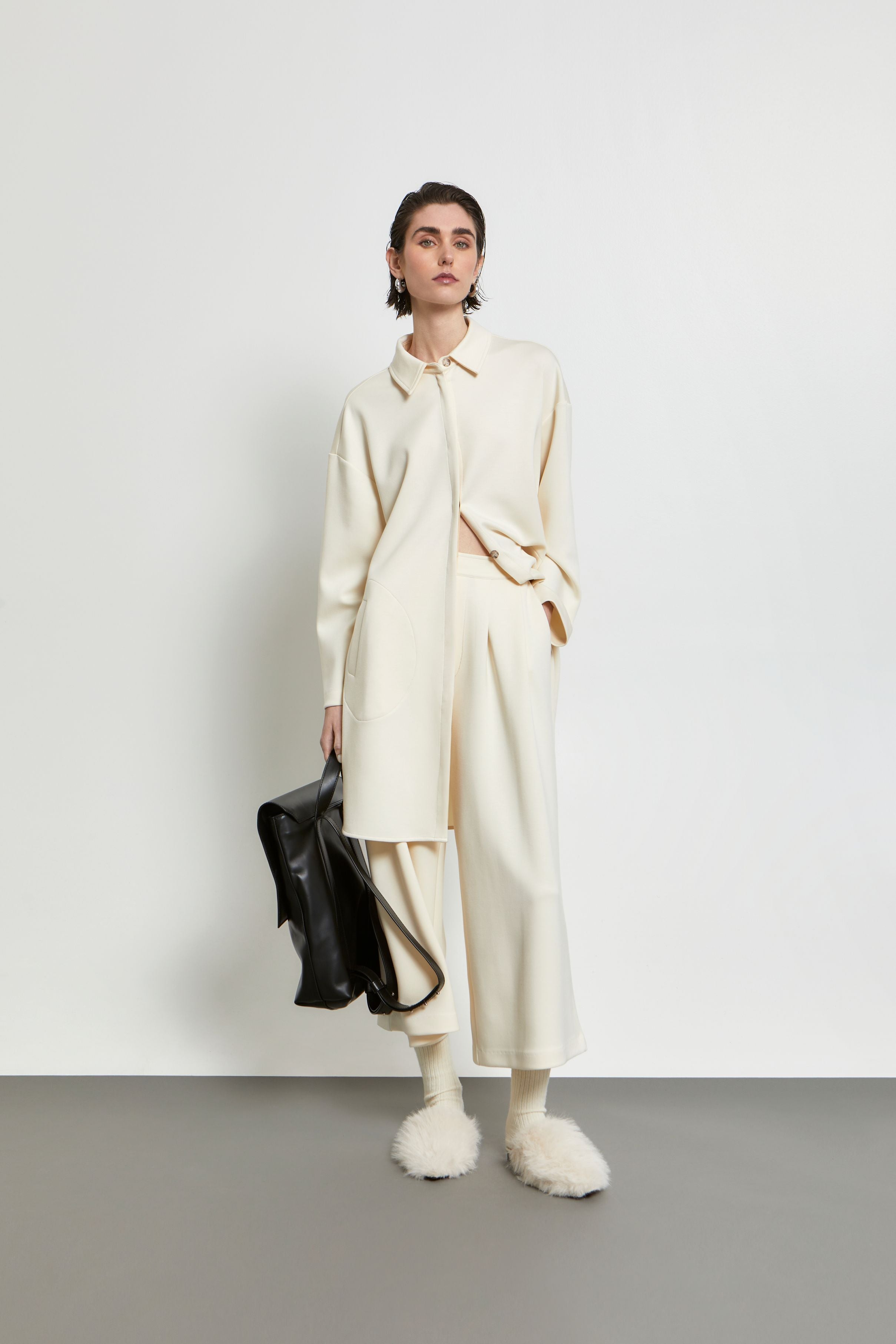 Ioanna Kourbela  "Sartorial Tenderness"  Cropped Παντελόνι Με Πιέτες