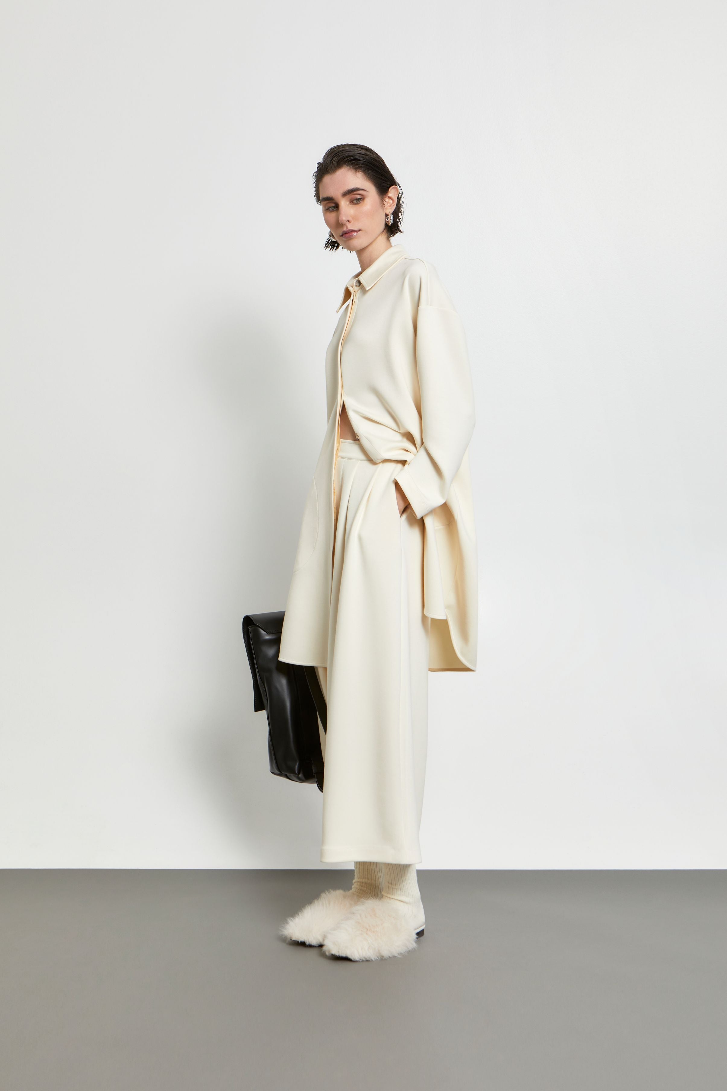 Ioanna Kourbela  "Sartorial Tenderness"  Cropped Παντελόνι Με Πιέτες