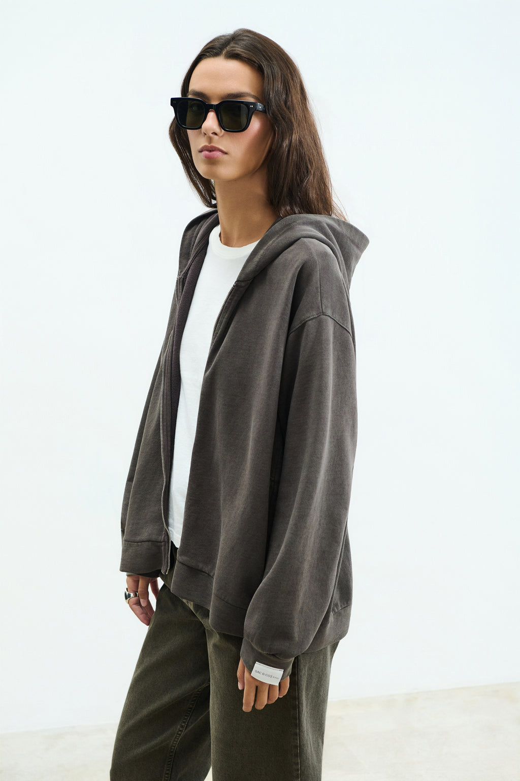 Sac & Co Stella Zip Hoodie (Καφέ)
