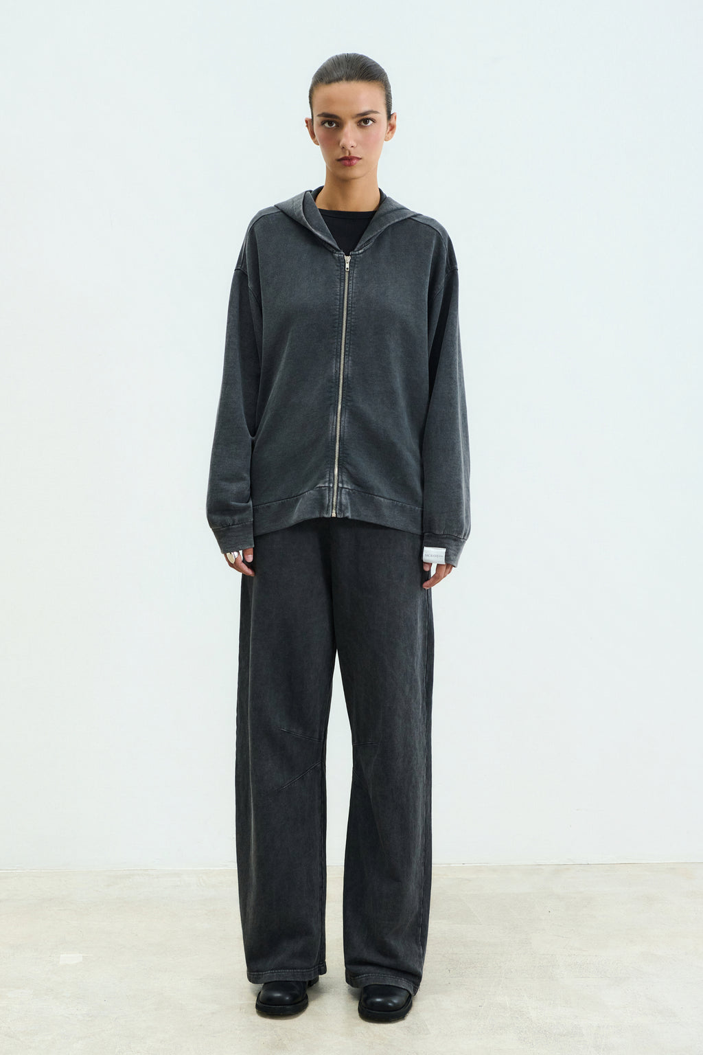 Sac & Co Stella Zip Hoodie (Stone Black)