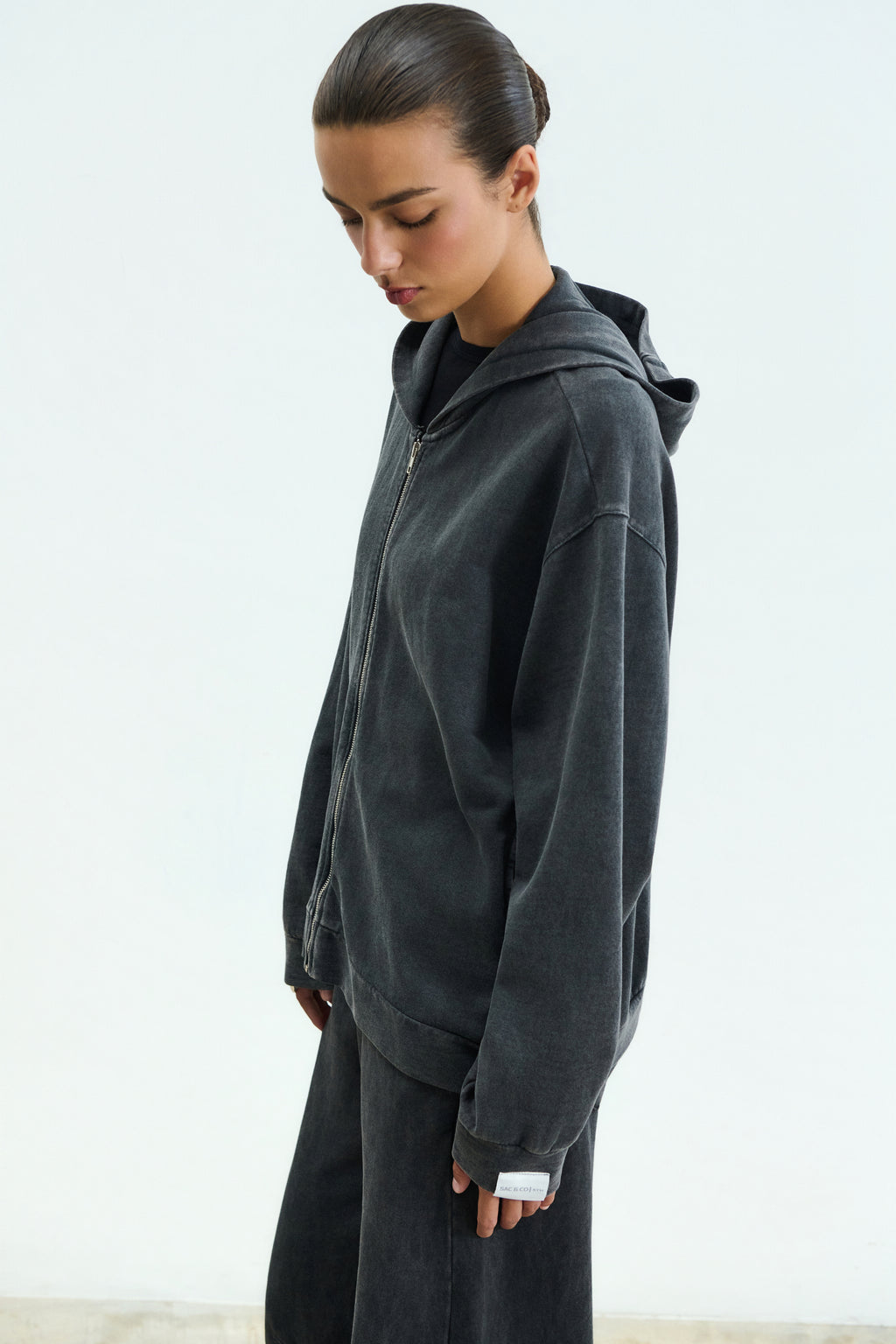 Sac & Co Stella Zip Hoodie (Stone Black)
