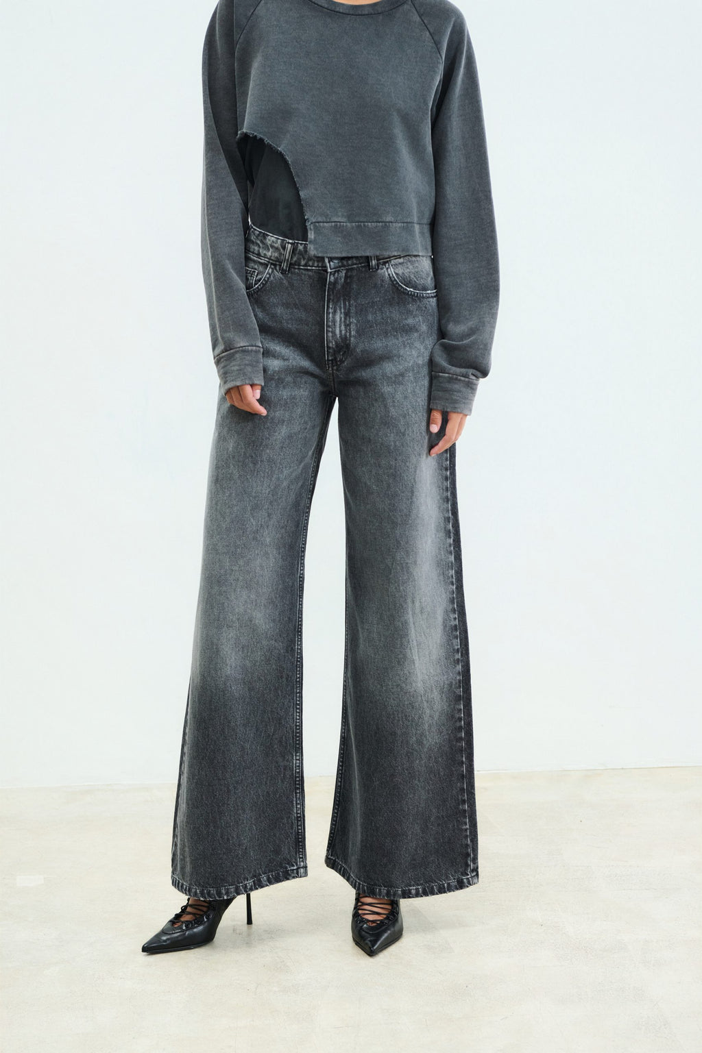Sac & Co Belen Wide Leg Stone Black