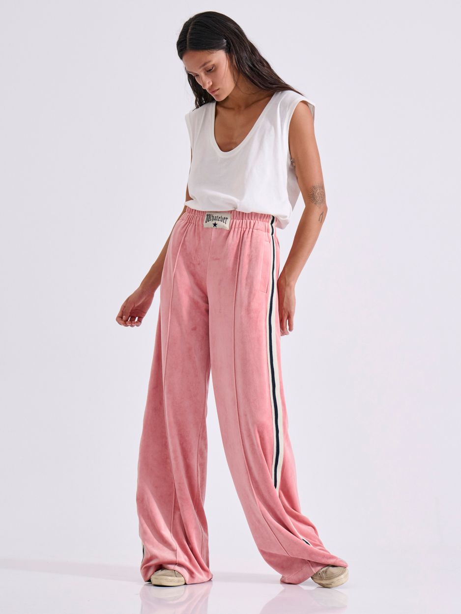 LIBELLOULA - Ροζ Βελούδινη Φόρμα με Τρέσα στο Πλάι PHYLLIS