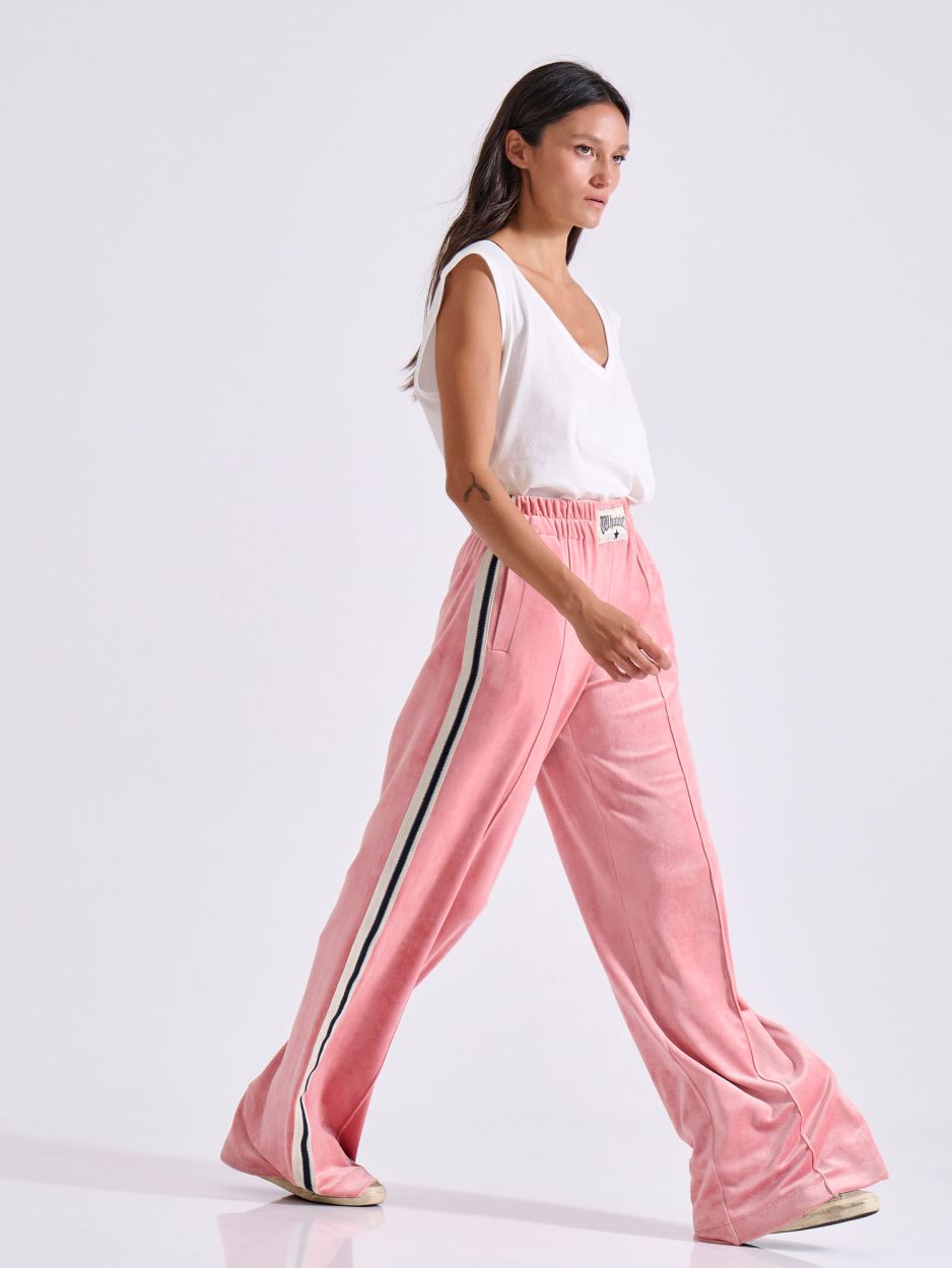 LIBELLOULA - Ροζ Βελούδινη Φόρμα με Τρέσα στο Πλάι PHYLLIS