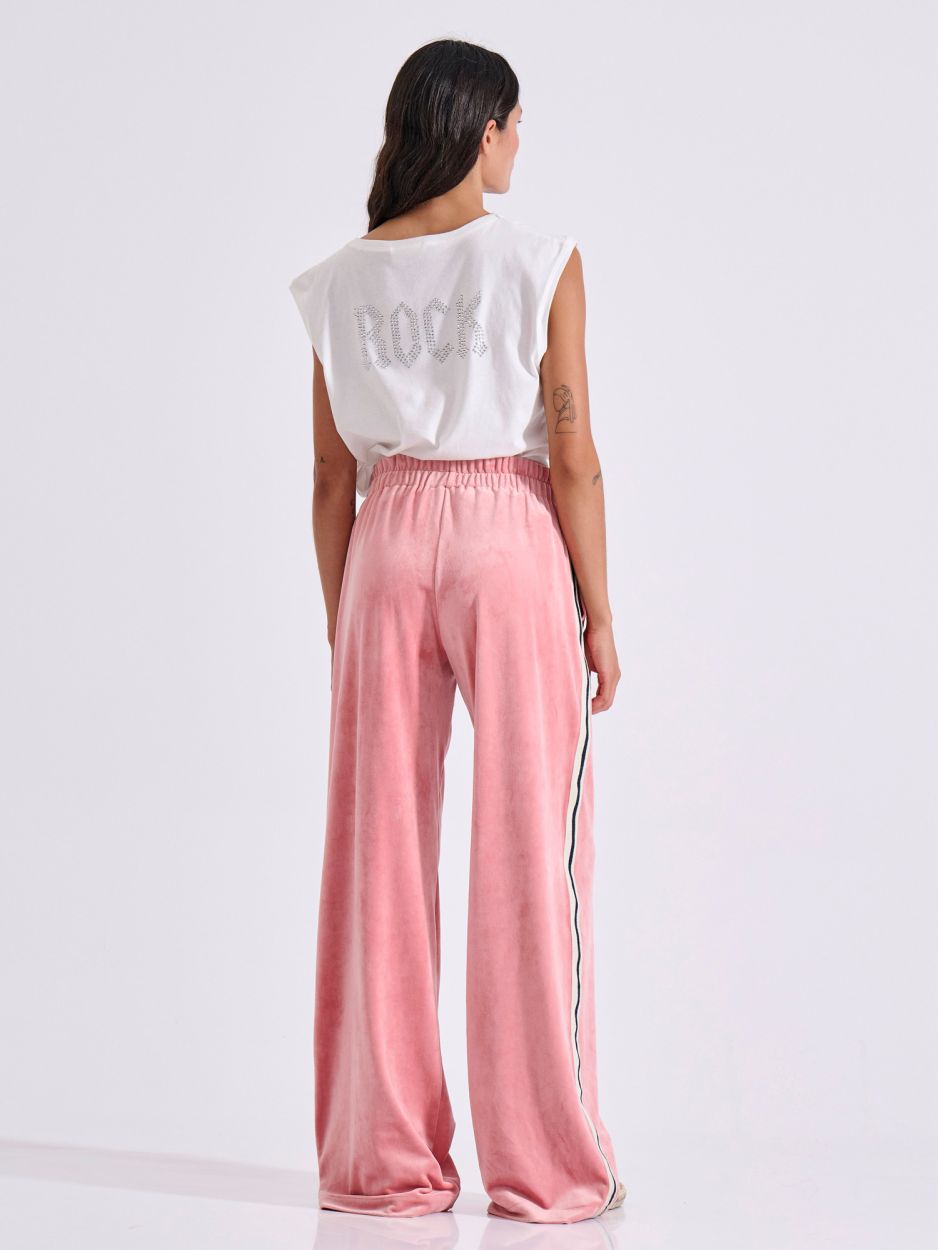 LIBELLOULA - Ροζ Βελούδινη Φόρμα με Τρέσα στο Πλάι PHYLLIS