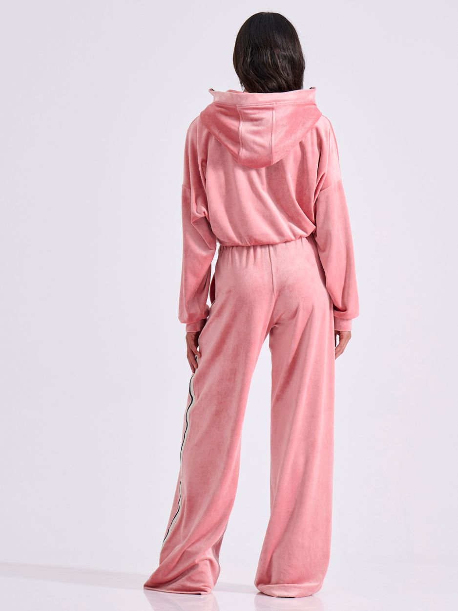 LIBELLOULA - Ροζ Βελούδινη Φόρμα με Τρέσα στο Πλάι PHYLLIS